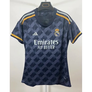 เสื้อกีฬาแขนสั้น ลายทีมฟุตบอล Real Madrid 2324 คุณภาพสูง สําหรับผู้หญิง