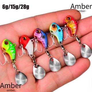 Amber เหยื่อตกปลาโลหะ แบบสั่นสะเทือน หมุนได้ สําหรับตกปลา