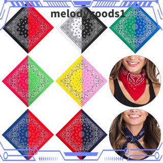 MELODYGOODS1 ผ้าพันคอ ผ้าฝ้าย ทรงสี่เหลี่ยม ลายดอกไม้ สําหรับผู้ชาย และผู้หญิง