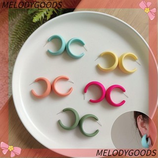 Melodg ต่างหู รูปตัว C สีแคนดี้ เครื่องประดับ ของขวัญ