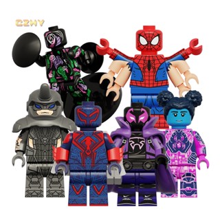 ใหม่ ของเล่นตัวต่อฟิกเกอร์ Spider Super Heroes Rhino Blackened Spot Man 2099 ขนาดเล็ก ของขวัญ สําหรับเด็ก