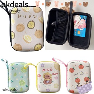 OKDEALS กล่องเก็บหูฟัง กระเป๋าใส่เหรียญ กระเป๋าใส่กุญแจ ลายการ์ตูนผลไม้ สําหรับผู้หญิง