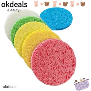 Okdeals พัฟฟองน้ําไม้ธรรมชาติ แบบนิ่ม สําหรับทําความสะอาดผิวหน้า