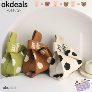 OKDEALS กระเป๋าถือลําลอง ผ้าถัก แฮนด์เมด