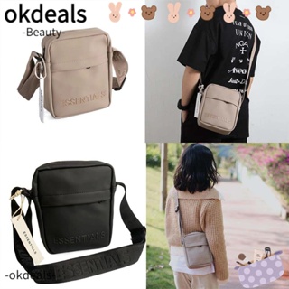 Okdeals กระเป๋าสะพายไหล่ สะพายข้าง หนัง PU ทรงสี่เหลี่ยม แต่งซิป สีพื้น เหมาะกับเดินทางกลางแจ้ง สําหรับผู้ชาย และผู้หญิง