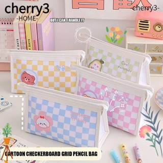 Cherry3 กระเป๋าดินสอ อเนกประสงค์ จุของได้เยอะ ลายการ์ตูนน่ารัก แบบเรียบ