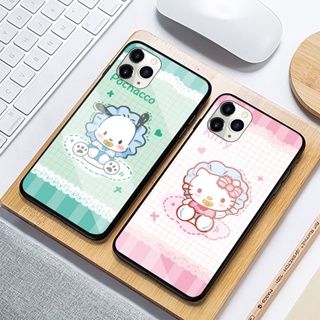 เคสโทรศัพท์มือถือแบบแก้วแข็ง ลาย Hello Kitty Melody Pachacco Cinnamoroll น่ารัก สําหรับ Samsung A72 A52 A42 A32 A22 A12 4G 5G