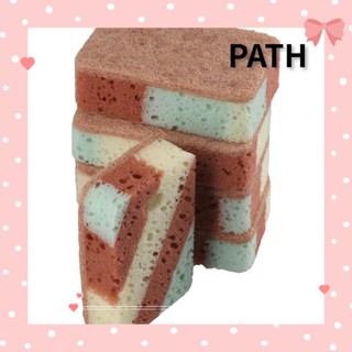 PATH 5 ชิ้น ฟองน้ําทําความสะอาด ถู เยื่อไม้ ฟองน้ําผ้าฝ้าย ถูบ้าน ฟองน้ําล้างจาน ผ้าทําความสะอาดจาน สําหรับห้องครัว