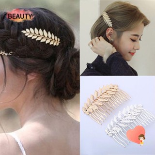 BEAUTY กิ๊บติดผม ชุบทอง รูปใบไม้ สําหรับผู้หญิง