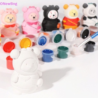 Onew กระเป๋าเป้สะพายหลัง ลายการ์ตูนหมียิปซั่มน่ารัก 3D สีขาว แฮนด์เมด DIY สําหรับเด็ก