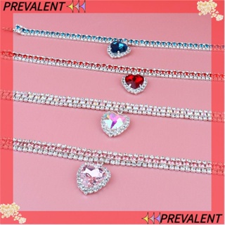 PREVALENT Safety Cat Collar Pet Accessories Supplies Three Row Diamond Necklace Breakaway Rhinestones Bling Adjustable Kitten Love Pendant/Multicolor