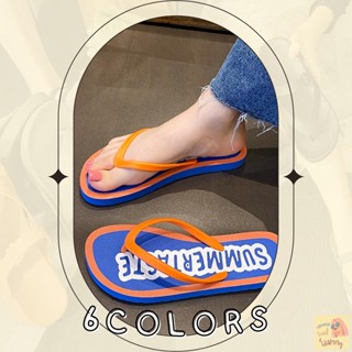 โอมากๆ🍊แฟชั่น รองเท้าแตะหูหนีบ Summer Taste สีทูโทน 6 สี