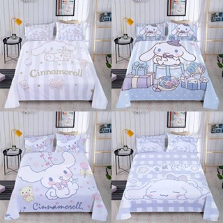 Eula Sanrio Cinnamoroll 3in1 ชุดเครื่องนอน ผ้าปูที่นอน ผ้าห่ม ห้องนอน ซักทําความสะอาดได้ สะดวกสบาย