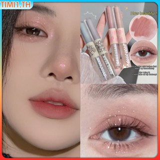 Gege Bear Doublehead 2 In 1 Matte&amp;shimmer Liquid Eyeshadow High Pigment Waterproof&amp;sweatproof Eye Makeup น้ำหนักเบา | เวลา1