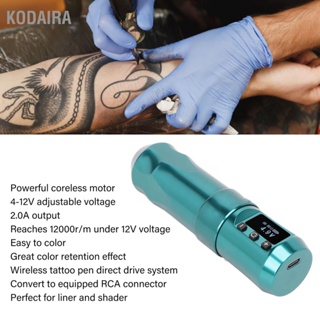 KODAIRA เครื่องสักโรตารี่ RCA มืออาชีพจอแสดงผล LCD 2400mAh แบตเตอรี่ Coreless มอเตอร์ปากกาสักไร้สาย