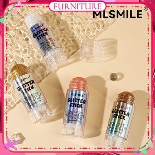 ♕ Mlsmile High-gloss Stick Pearlescent Sequins Brightening Face Body Skin Three-dimensional Glitter Stick Waterproof Long Lasting Stage Face Makeup 4 Colors FURNITURE