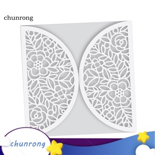 Chunrong โลหะสเตนซิลตัดรูปครึ่งวงกลม ดอกไม้ DIY สําหรับตกแต่งสแครบบุ้ค การ์ด อัลบั้ม