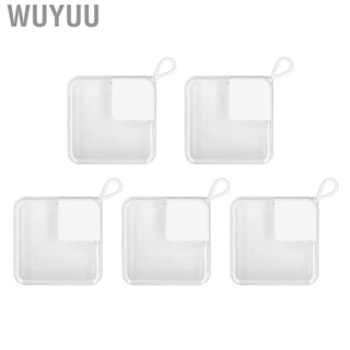 Wuyuu Nail Tip Storage Case  5pcs Safe  Puff Container White Transparent Lid for Wedding Party