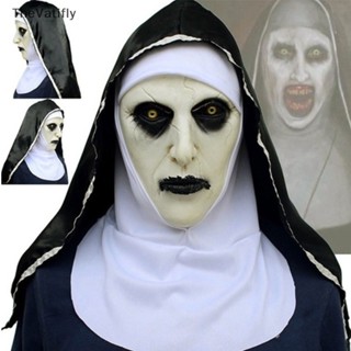 [TheVatifly] หน้ากากยาง รูป The Horror Scary Nun พร้อมผ้าพันคอ สําหรับแต่งคอสเพลย์ฮาโลวีน