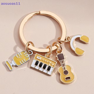 Aosuoas พวงกุญแจ จี้เครื่องดนตรี กีตาร์น่ารัก ของขวัญ สําหรับศิลปิน