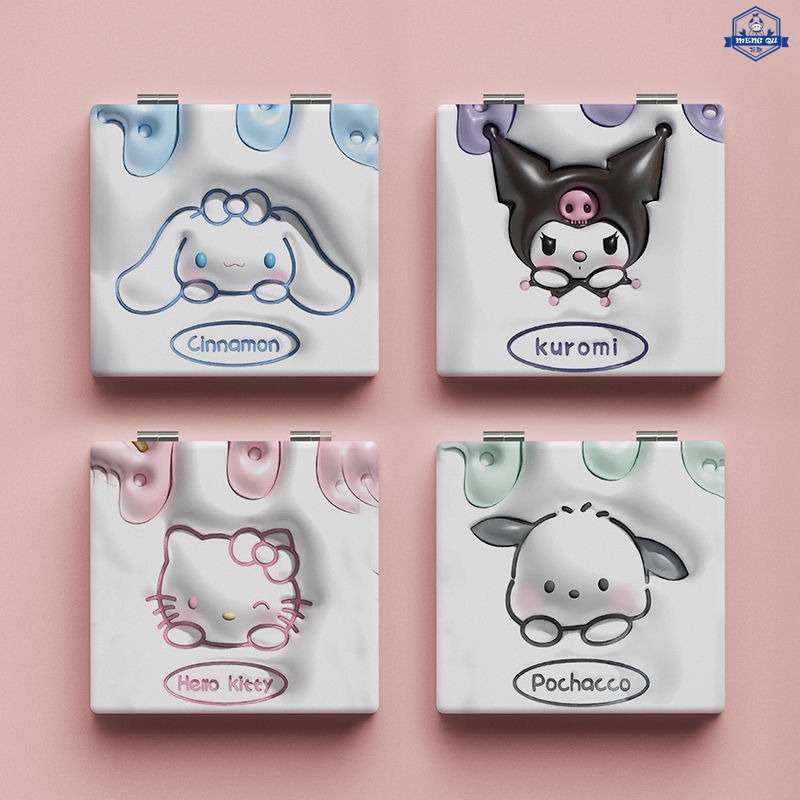 Sanrio Cinnamon Roll Kulomi กระจกแต่งหน้า ขนาดเล็ก แบบพกพา สําหรับหอพักนักเรียน