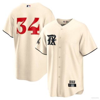 Ani 2023-2024 MLB Texas Rangers Jersey Nolan Ryan Button Down เสื้อคาร์ดิแกน เสื้อยืด เสื้อกีฬา City Edition Cin