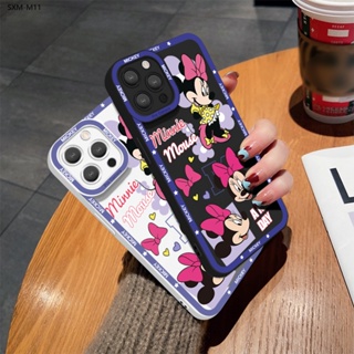 Samsung Galaxy M11 M12 M22 M31 M62 F62 M30S M21 M51 M02 เคสซัมซุง สำหรับ Case Cartoon Happy Minnie เคส เคสโทรศัพท์ เคสมือถือ Couple Shockproof Cases