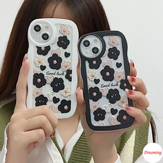 เคสโทรศัพท์มือถือ ทรงวงรี ขนาดใหญ่ ลายดอกไม้ สีชมพู สีดํา สําหรับ VIVO V27E V25E V23E V21E V20 V17 V15 V9 Youth V5S S1 Pro