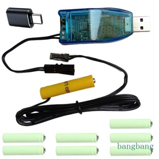 Bang แบตเตอรี่ Type C USB เป็น 1V-24V AM4 LR03 AAA แบบเปลี่ยน 1-8 ชิ้น