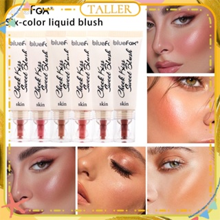 ✧Ready Stcok Blue Fox Monochrome Liquid Blush Matte Fine Flash Peach Rouge Smooth High Colour Rendering Pigment Long Lasting Face Makeup 6 Colors TALLER 6 สี TALLER