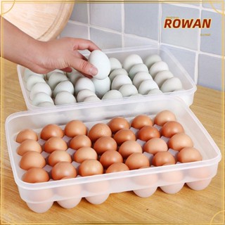 Rowans กล่องเก็บไข่ 34 ช่อง แบบใส กันลื่น วางซ้อนกันได้ สําหรับตู้เย็น