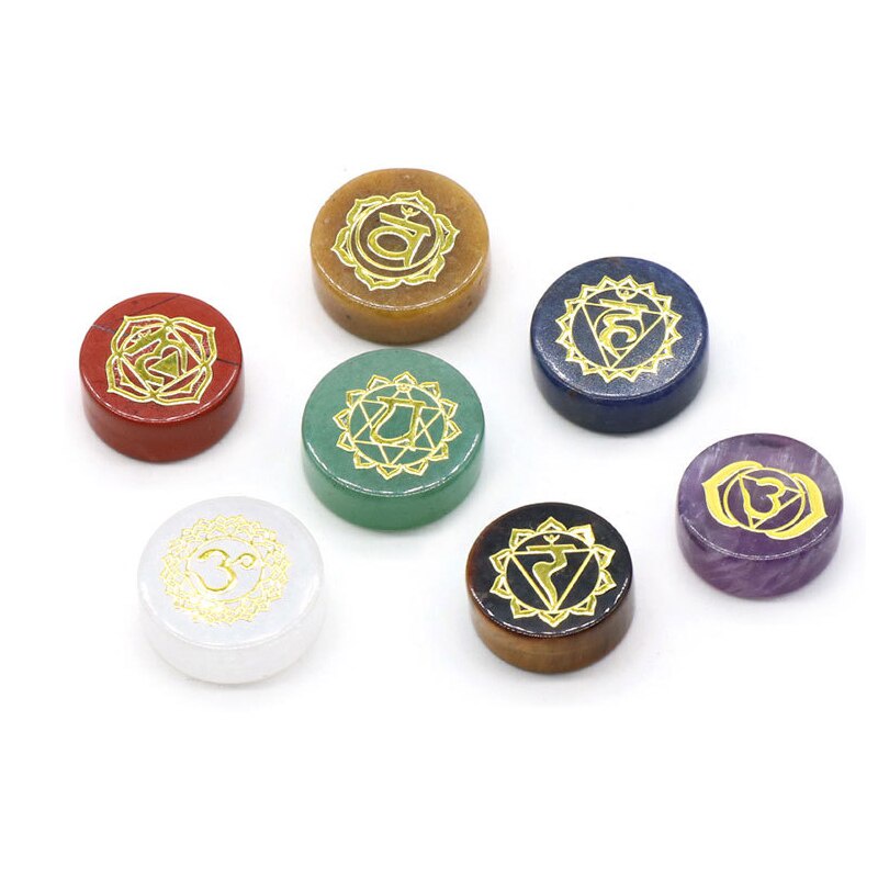หินชุด 7 จักระ   Chakra Natural Crystal Stones  for Jewelry Making Reiki Collection Gifts