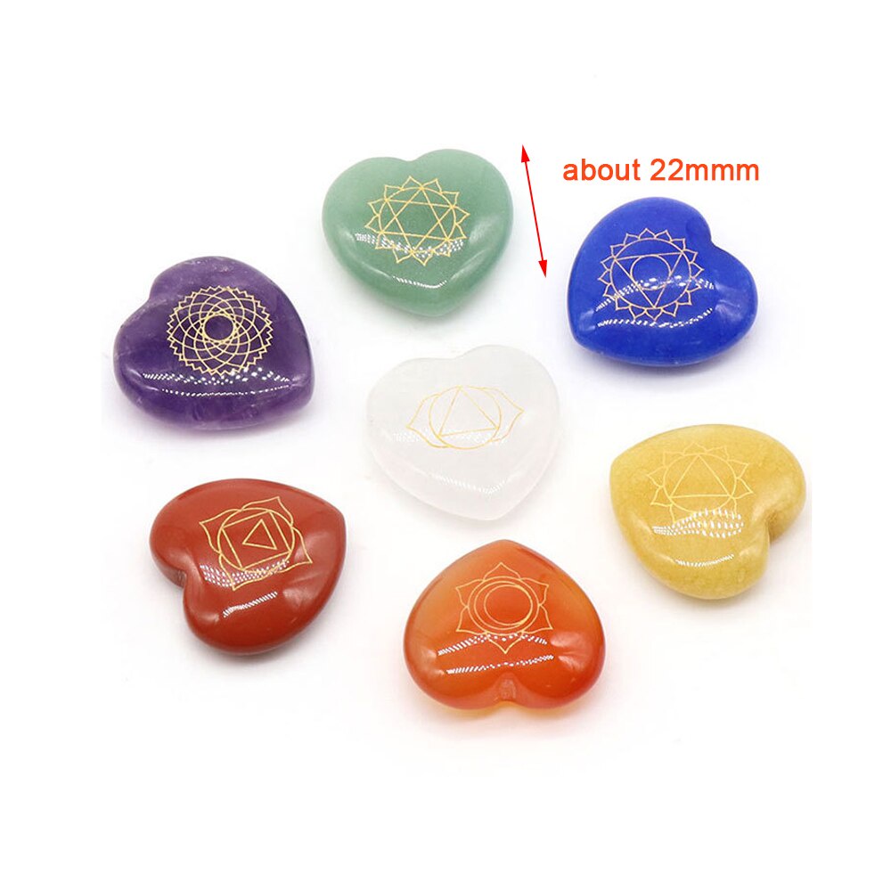 หินชุด 7 จักระ   Chakra Natural Crystal Stones  for Jewelry Making Reiki Collection Gifts