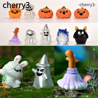 Cherry3 ตุ๊กตาเรซิ่น รูปฟักทองผี ขนาดเล็ก สําหรับตกแต่งสวนฮาโลวีน