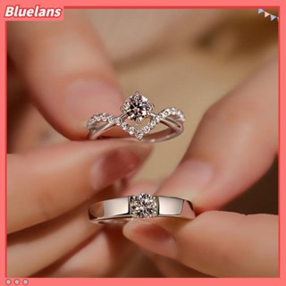 Bluelans แหวนแฟชั่น ประดับพลอยเทียม แวววาว ทนต่อการขัดถู สําหรับผู้ใหญ่ ผู้ชาย ผู้หญิง