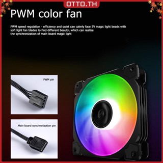 ✾ออตโต้✤【คุณภาพสูง】พัดลมระบายความร้อน Cpu CR1400 PWM 4Pin 12V PC LED RGB 4 ท่อความร้อน