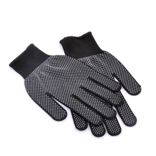 Temperature Heat Resistant BBQ Gloves Cotton Silicone Non-Slip Hair Styling