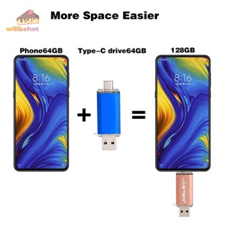 [WillbehotT] ใหม่ แฟลชไดรฟ์ USB Type C OTG 128GB 64GB ความเร็วสูง 64GB 128GB 2 in 1 [ใหม่]