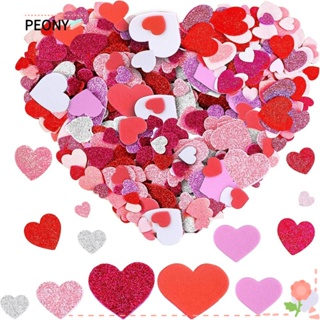 Peonypavilion สติกเกอร์โฟม รูปหัวใจ 3 ขนาด 3 สี สําหรับตกแต่งวันวาเลนไทน์ DIY 300 ชิ้น