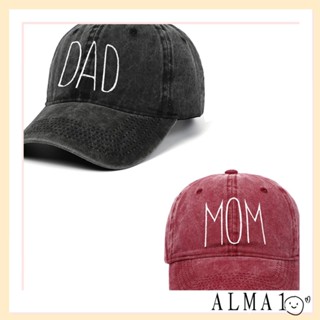 Alma DAD MOM หมวกเบสบอล ปักลาย ปรับได้ สไตล์วินเทจ สําหรับผู้ชาย ผู้หญิง