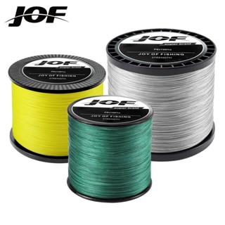 Jof สายเบ็ดตกปลา PE แบบถัก 300 ม. 500 ม. 1000 ม. 9 สี 4 เส้น ทนทาน