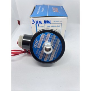 โซลินอยด์วาล์ว3/8"  Solenoid Valve 220V 12vdc 24vdc ทองเหลือง 2W-040-10 แบบปกติปิด ทักเชท