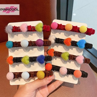 Pinkcool กิ๊บติดผม แบบถัก รูปหัวใจ สีแคนดี้ เครื่องประดับ สําหรับผู้หญิง