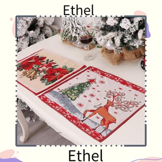 Ethel1 แผ่นรองจาน ลายคริสต์มาส สไตล์ยุโรป ทนความร้อน