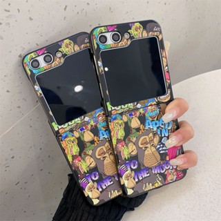 เคสโทรศัพท์มือถือ PC แบบแข็ง ป้องกันกระแทก สีดํา สําหรับ Samsung Galaxy Z Flip 5 5G