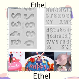 Ethel1 แม่พิมพ์น้ําตาล รูปตัวอักษร ตัวเลข สําหรับทํางานฝีมือ