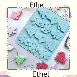 Ethel1 ถาดอบขนมปังขิง สโนว์แมน แฮนด์เมด 12 ช่อง สําหรับตกแต่งต้นคริสต์มาส