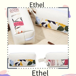 Ethel1 กระเป๋าเครื่องสําอาง ผ้าแคนวาส พิมพ์ลาย