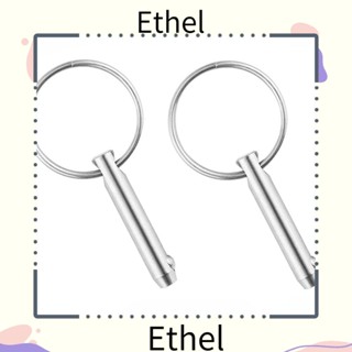 Ethel1 ชุดอุปกรณ์เสริมฮาร์ดแวร์ หมุดปลดเร็ว สเตนเลส 6.3*38 มม. ทนทาน สีเงิน สําหรับเรือ 2 ชิ้น