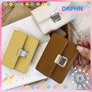 Daphs กระเป๋าใส่บัตรเครดิต หนัง PU ขนาดเล็ก ลายหนังจระเข้ สีพื้น สําหรับผู้หญิง